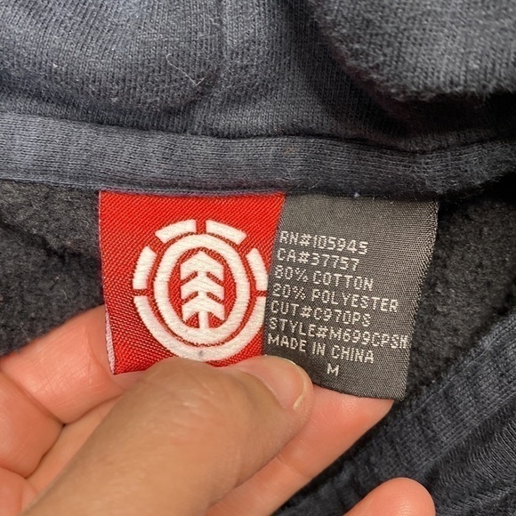 Vintage Element All Over Print Full Zip Hooded Sweatshirt Medium Y2K - Picture 3 of 4